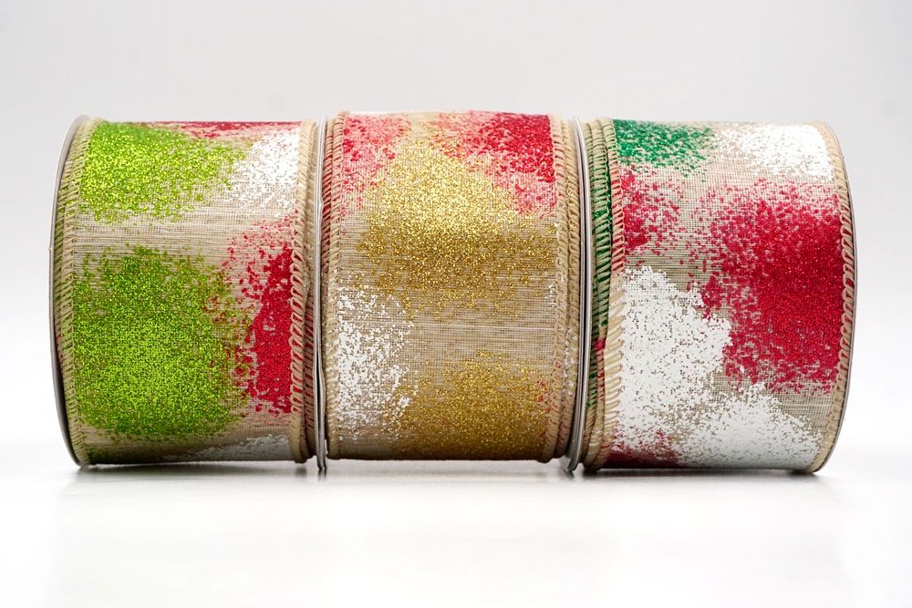 Glitter Splash Wired Ribbon | Elevate Your Crafts with Luxurious Satin ...