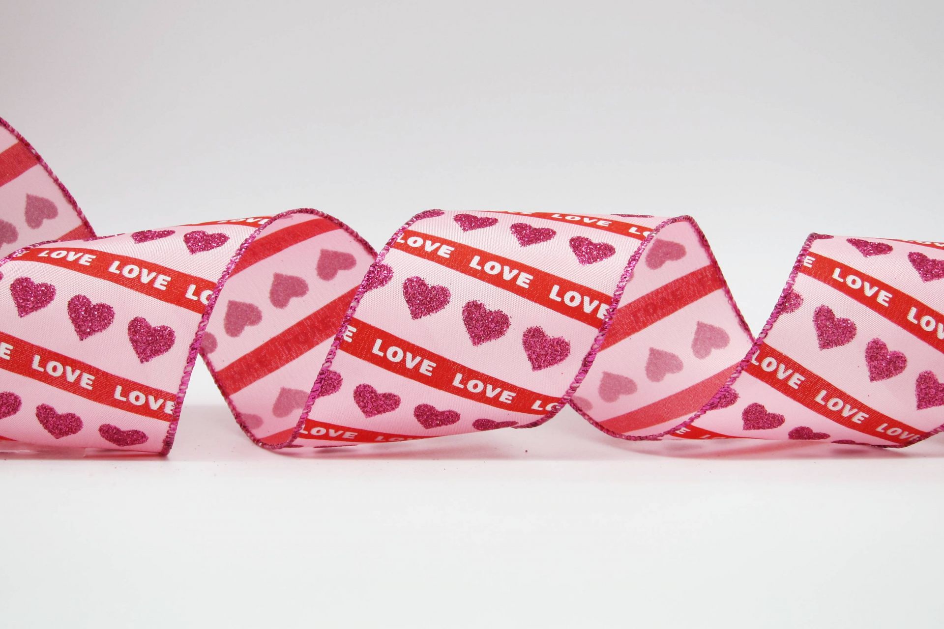 Love & Hearts Valentine Ribbon with Glitter | KING YOUNG