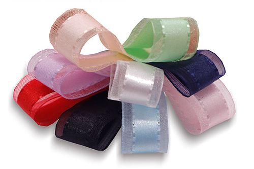 Narrow Satin Center Sheer Ribbon with Stitching | KING YOUNG