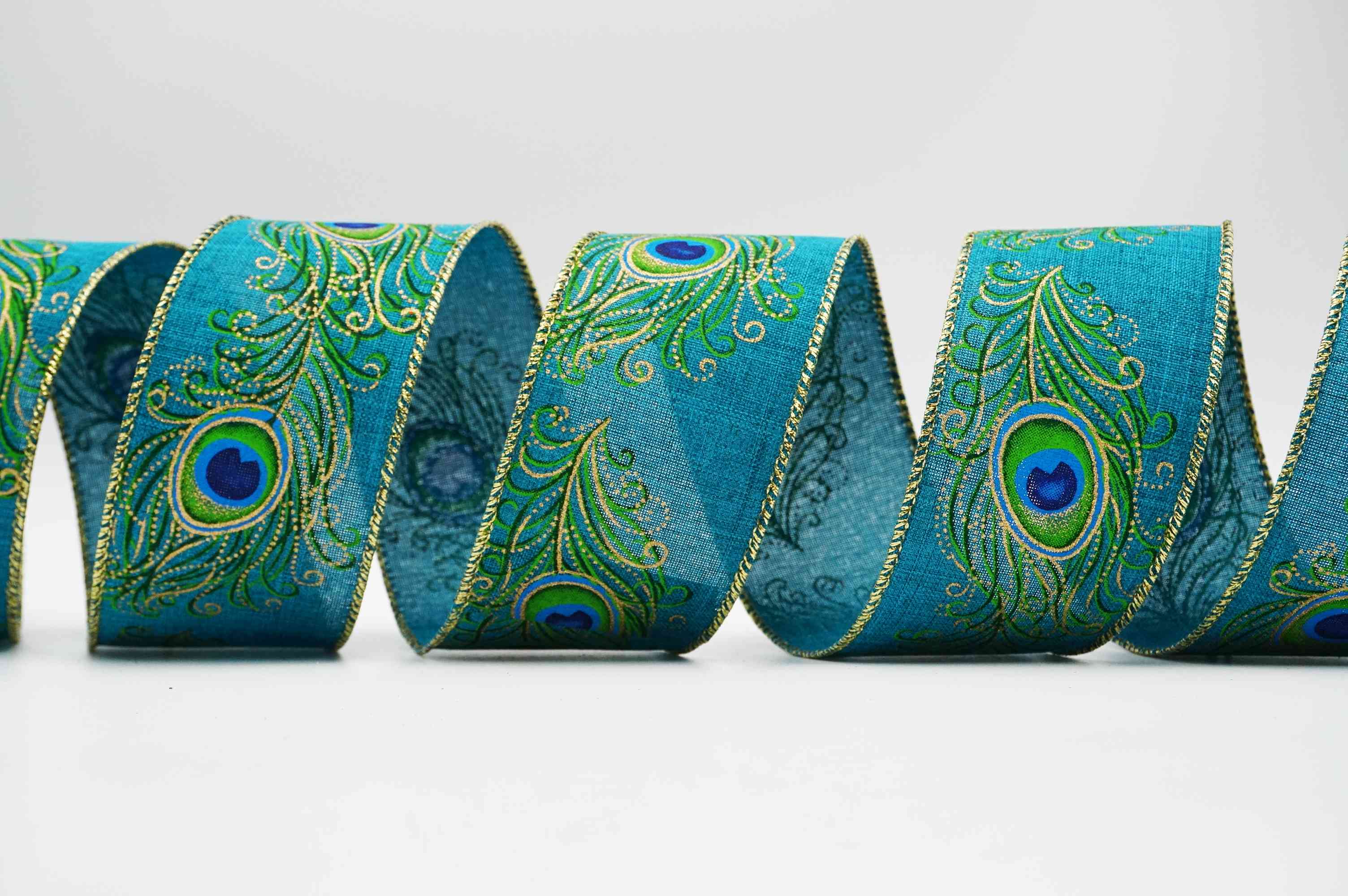 Cinta de purpurina de plumas de pavo real - KING YOUNG, image size:3008x2000