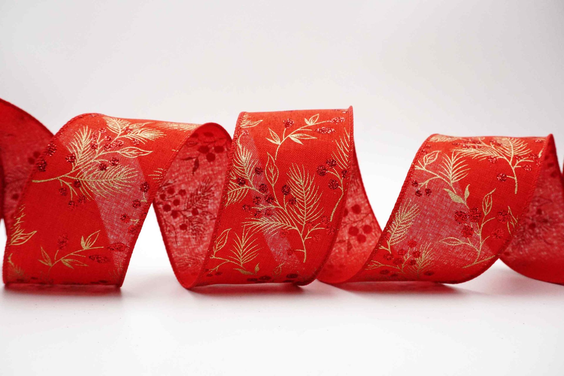 Pines & Berries Ribbon | Elevate Your Crafts with Luxurious Satin Ribbons