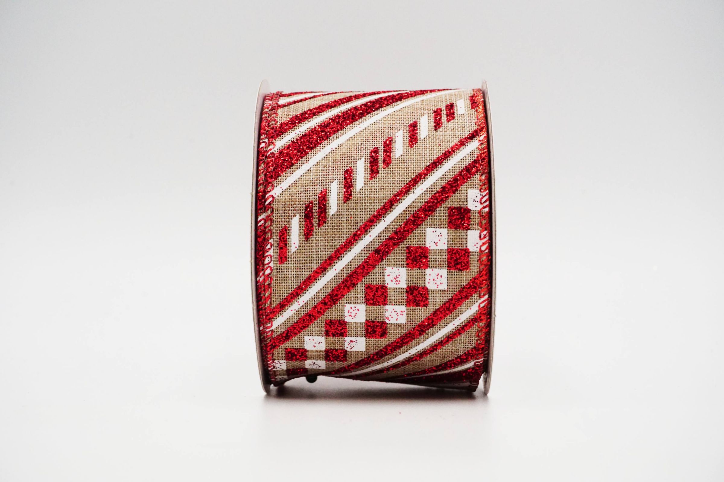 Retro Slant Stripes Wired Ribbon | Elevate Your Crafts with Luxurious ...