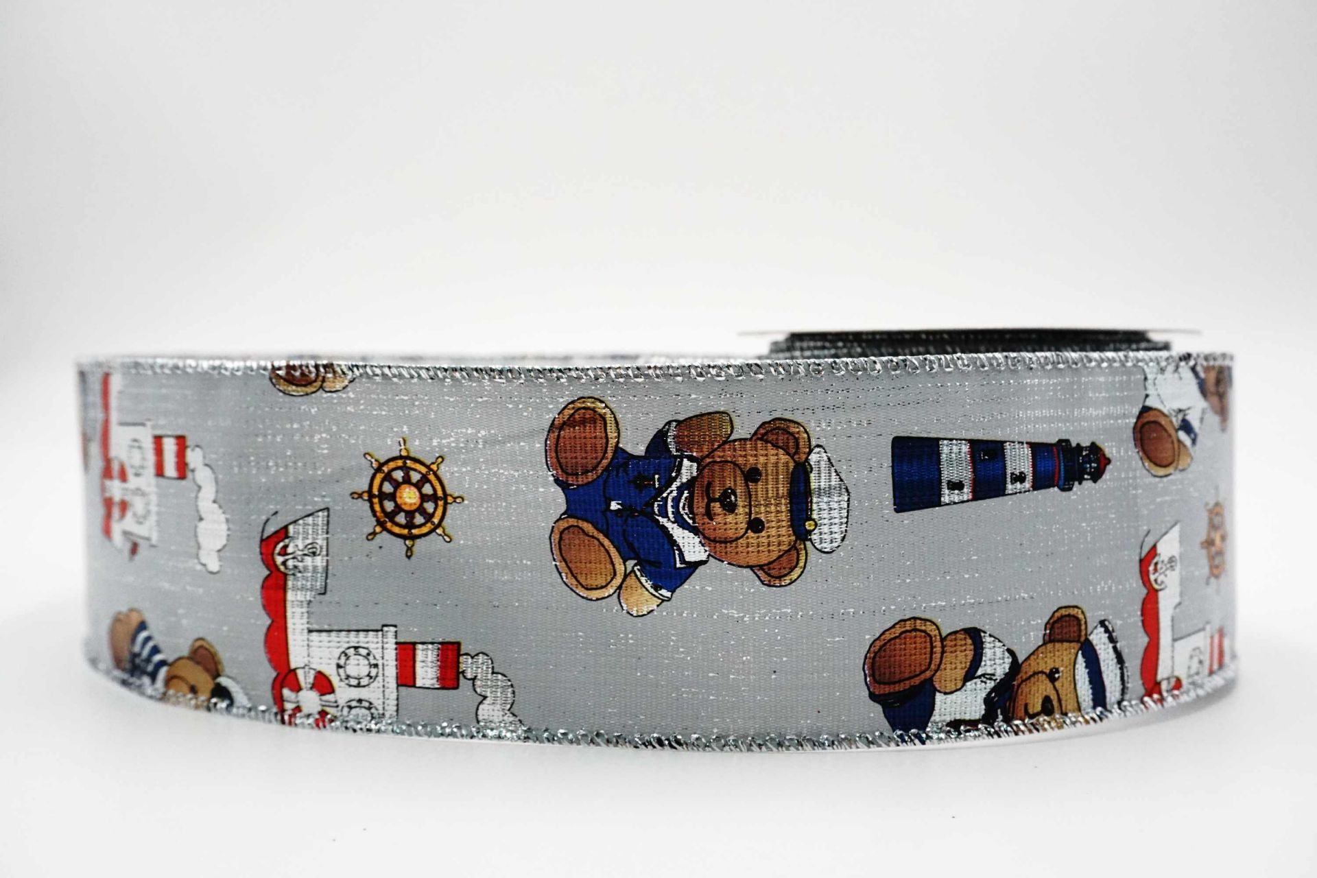 Sailor Bear Wired Christmas Ribbon | KING YOUNG Metallic Ribbon