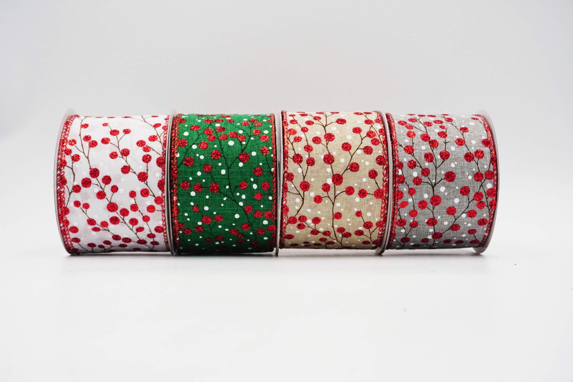 Sparking Red Berries Ribbon | Elevate Your Crafts with Luxurious Satin ...