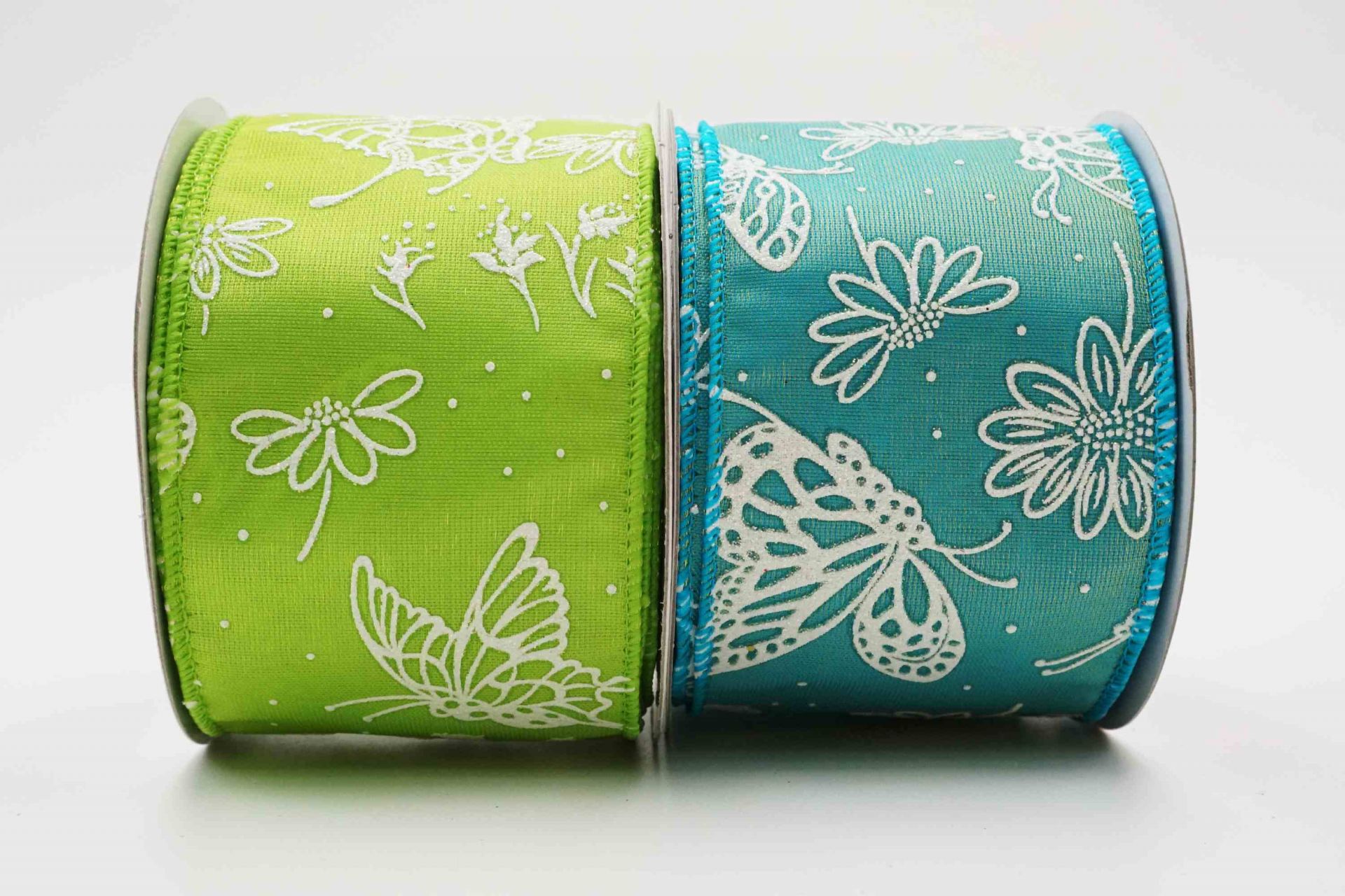 Spring Flower Ribbon Pattern Spring Butterfly & Flower Wired Ribbon | KING YOUNG Decorative Ribbons