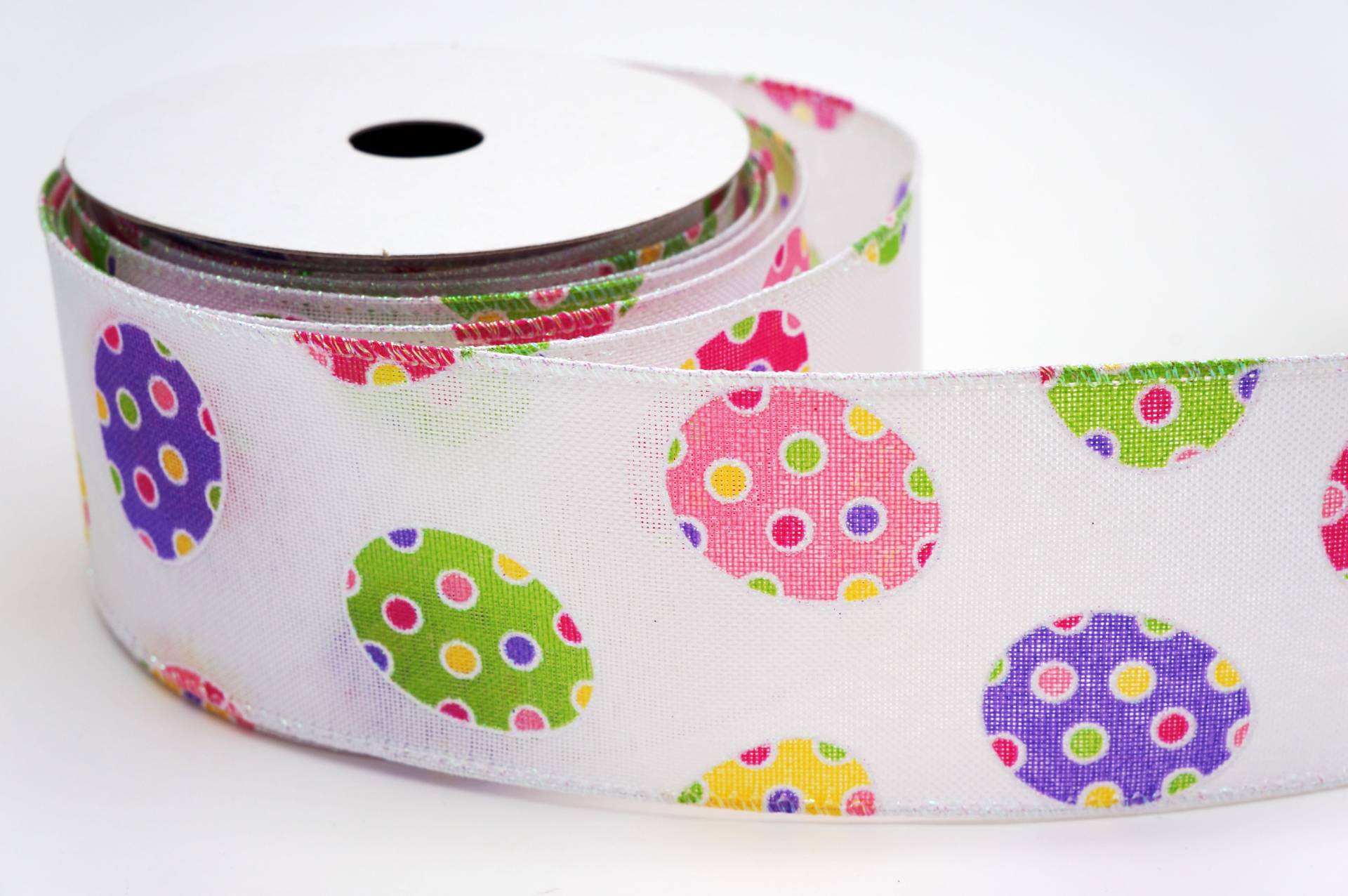 Codolested Ribbon Polka Dotted Easter Ribbon - Wired Faux Burlap | KING YOUNG