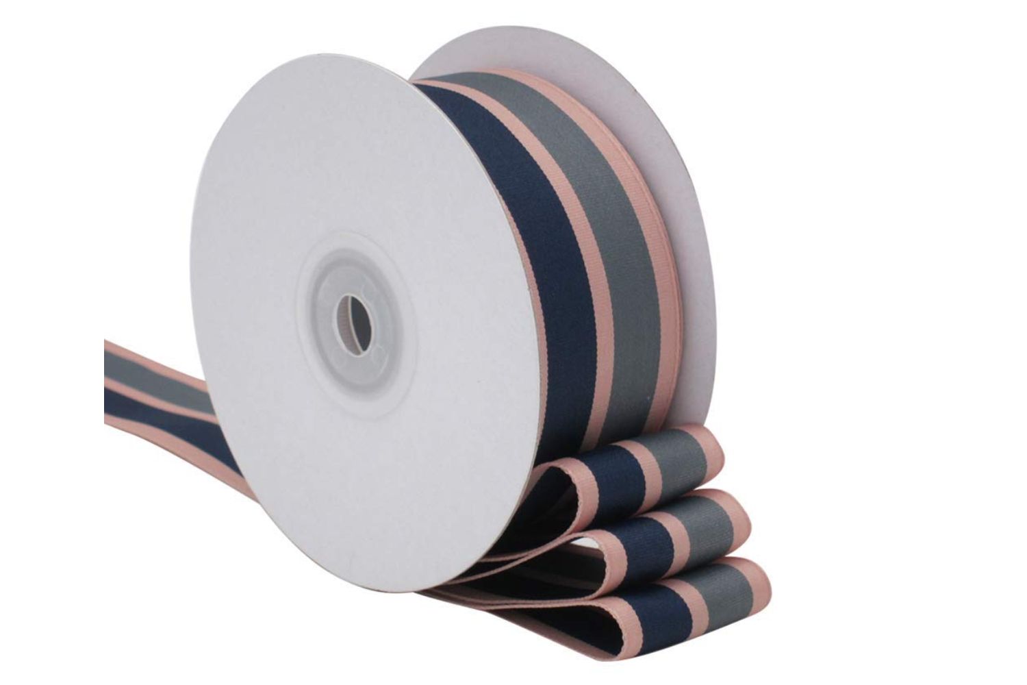 Tricolor Striped Woven Ribbon 1.5