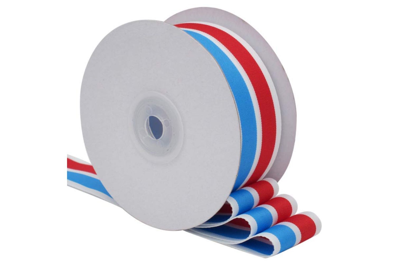 Tricolor Striped Woven Ribbon 1.5