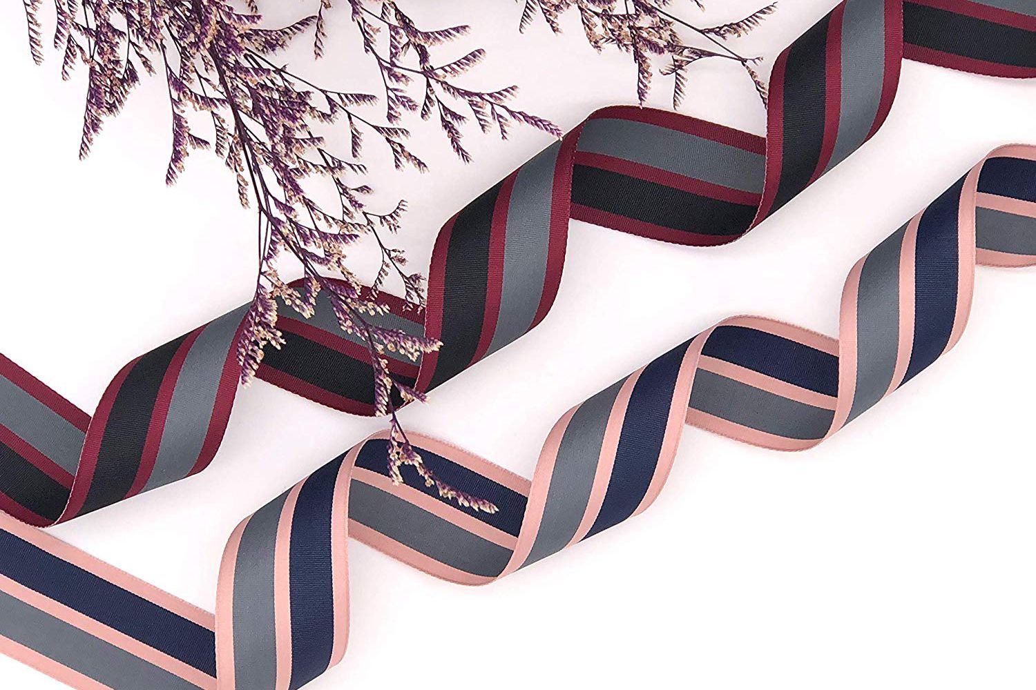 Tricolor Striped Woven Ribbon 1.5