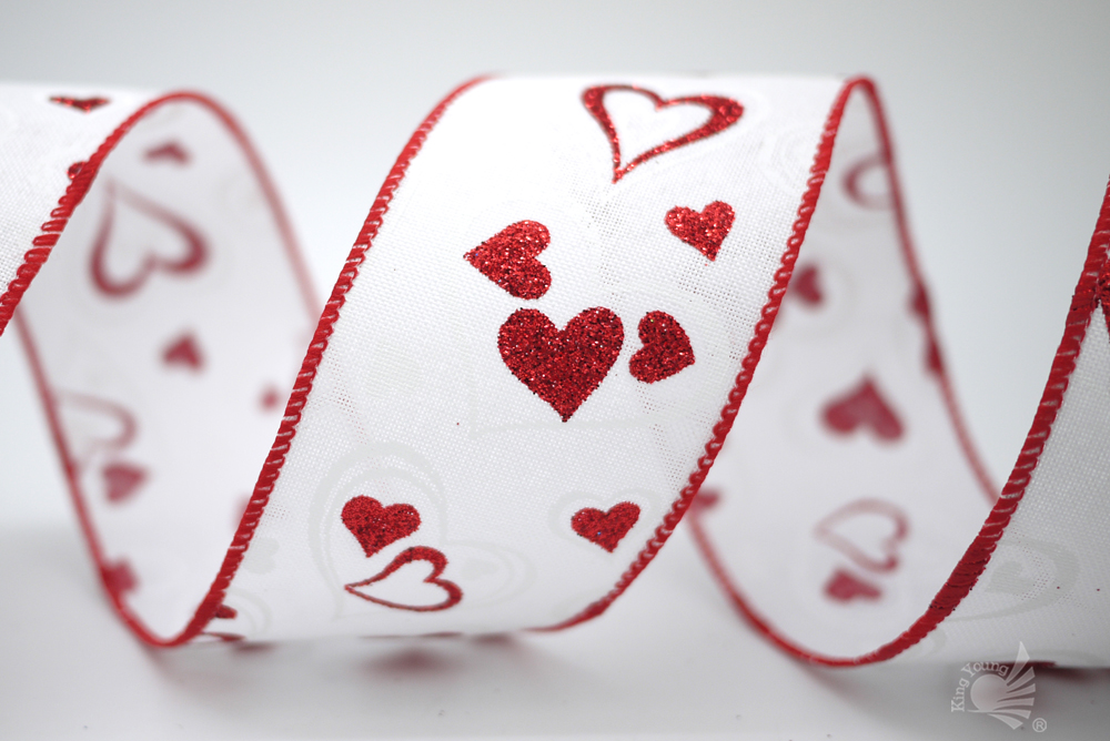 バレンタインハート粗麻リボン