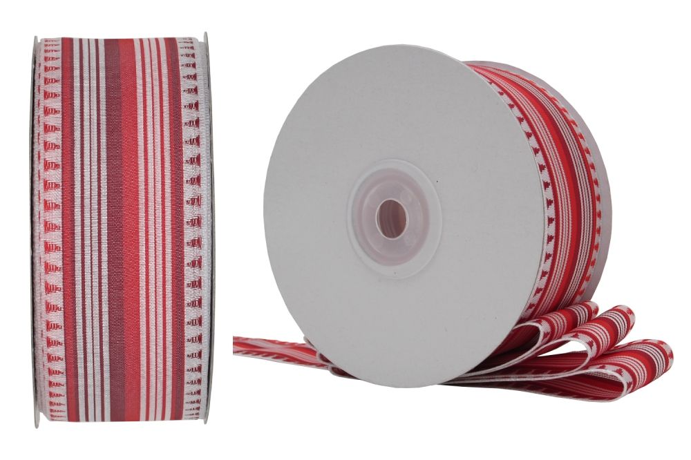 Woven Stripe & Triangle Ribbon 38mm | KING YOUNG Ribbon Manufacturer