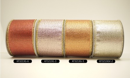 Cryptorf Ribbon Fancy-Weave Metallic Wired Ribbon | KING YOUNG - 18 Colors Available