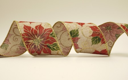 Świąteczna wstążka z poinsecją - Świąteczna wstążka z poinsecją