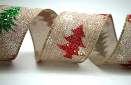 Wstążka z dwukolorowymi choinkami - Wstążka z dwukolorowymi choinkami