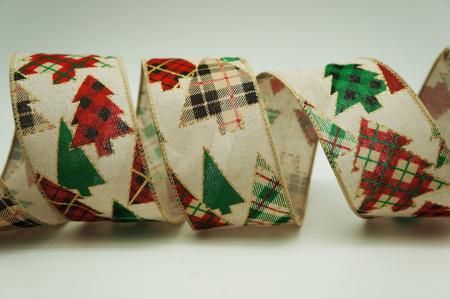 格纹圣诞树缎带