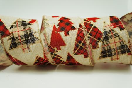苏格兰格纹圣诞树缎带
