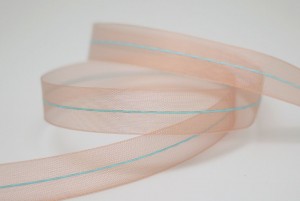 Copper Mesh Ribbon with Colored Line Center
