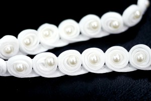 Cinta de adorno de roseta de perlas de 18 mm