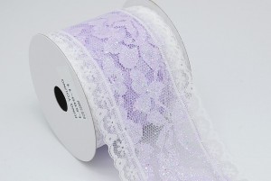 Lilac Glitter Lace Ribbon