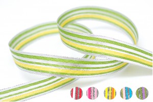 Multi-colored Narrow Stripe Ribbon - Multi-colored Narrow Stripe Ribbon