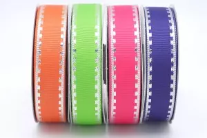 Nastro gros grain con cucitura laterale in argento - Nastro gros grain con cucitura laterale in argento