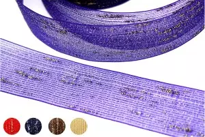 Nastro in nylon metallico dorato con torsione - Nastro in nylon metallico dorato con torsione