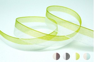 Nastro in organza a righe bicolore - Nastro in organza a righe bicolore