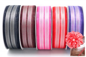 Metallic Stripe Woven Ribbon