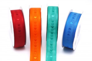 Heart Center Woven Ribbon - Heart Center Woven Ribbon