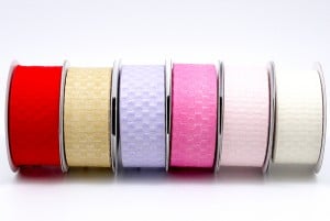 Woven Single Color Plaid Ribbon
