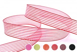 Iridescent & Polyester Stripe Ribbon
