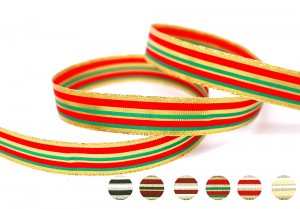 Metallic & Polyester Striped Ribbon