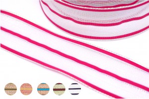 Polyester Stripes Metallic Ribbon