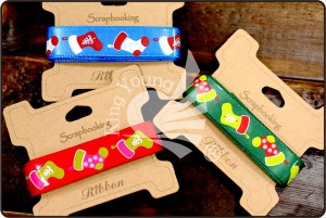 Kleurrijk kerstmissokken lint - Kerstkouslint