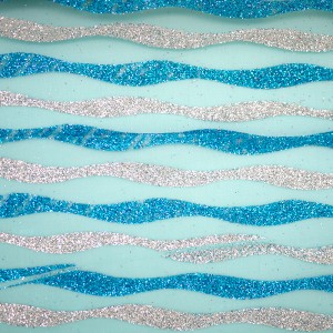 Bicolored Glitter Waves Organza Stoff