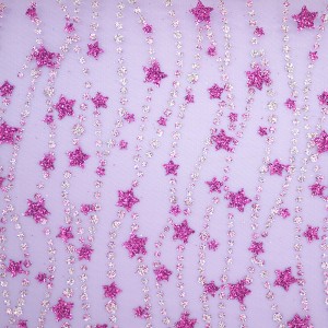 Stars & Dotted Lines Organza Fabric