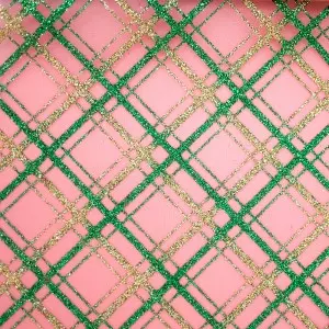 Tessuto di organza plaid obliquo con glitter - Tessuto di organza plaid obliquo con glitter