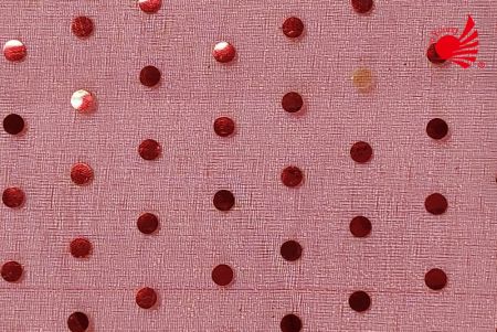 Sequin Dot Red Sheer Cloth 20-6