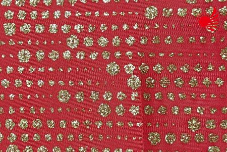 Gold glitter ramdon dots Satin Cloth 20-8