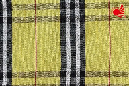 Klasyczna tkanina w szkocką kratę/żółta, czarna 23-2