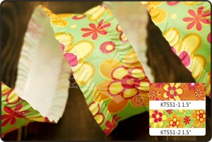 繽紛花朵轉印緞帶 - 繽紛花朵轉印緞帶 (KT551)