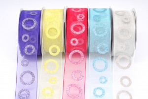Glitter Circle Print Ribbon