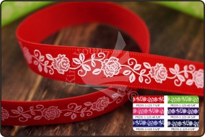 玫瑰印刷絨布帶 - 玫瑰印刷絨布帶 (PR235)