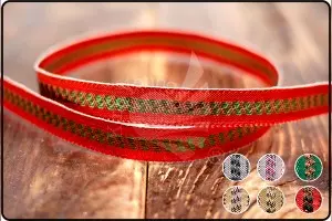 Center Stripe Narrow Metallic Ribbon - Center Stripe Narrow Metallic Ribbon