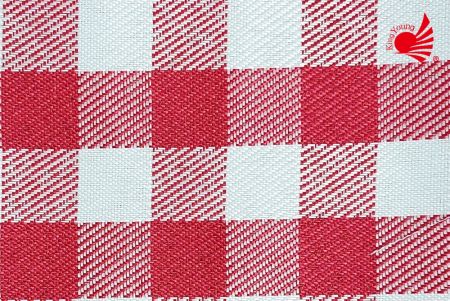 Tissu à carreaux rouge et blanc 7-6