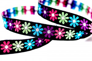 Nastro jacquard floreale multicolore - Nastro jacquard floreale multicolore