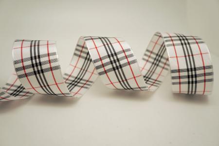 Black/Red/White Plaid Ribbon - Black/Red/White Plaid Ribbon