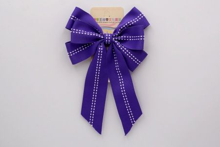 Фиолетовая атласная лента с серединным седловым швом и 6 петлями - BW636-K1285-11