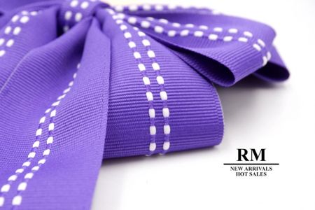 Lazo de cinta de grosgrain violeta con costura media-silla y 6 bucles_BW636-K1285-11