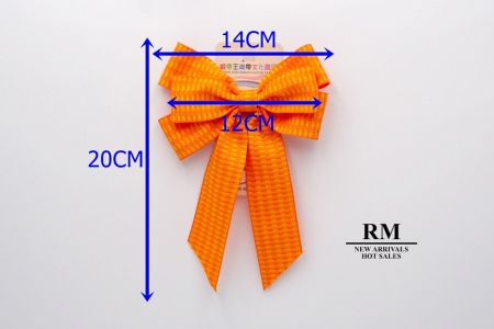 Orange Einzigartige karierte 6 Schleifenband Bow_BW636-K1750-361